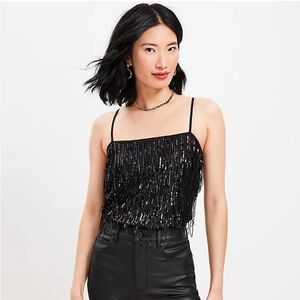 NWT Petite sequin square neck cami size S